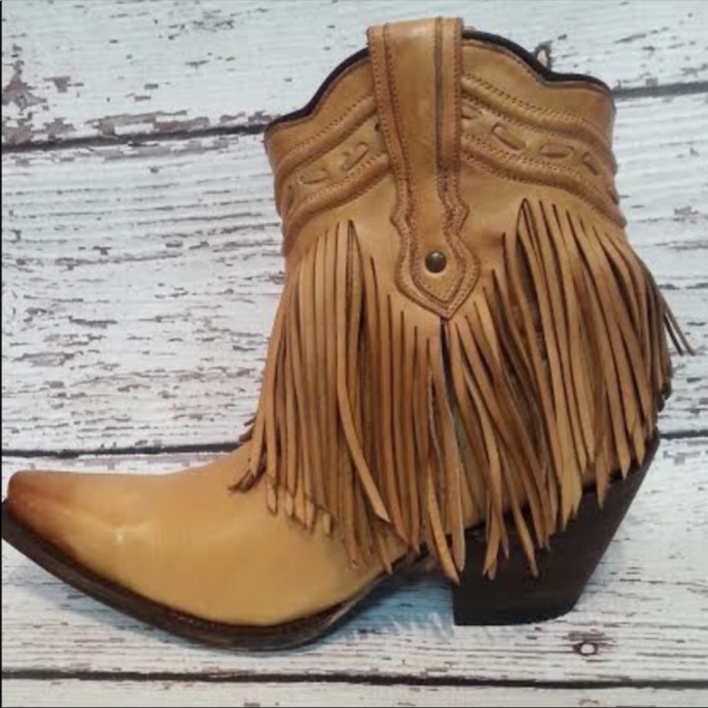 Corral booties with fringe